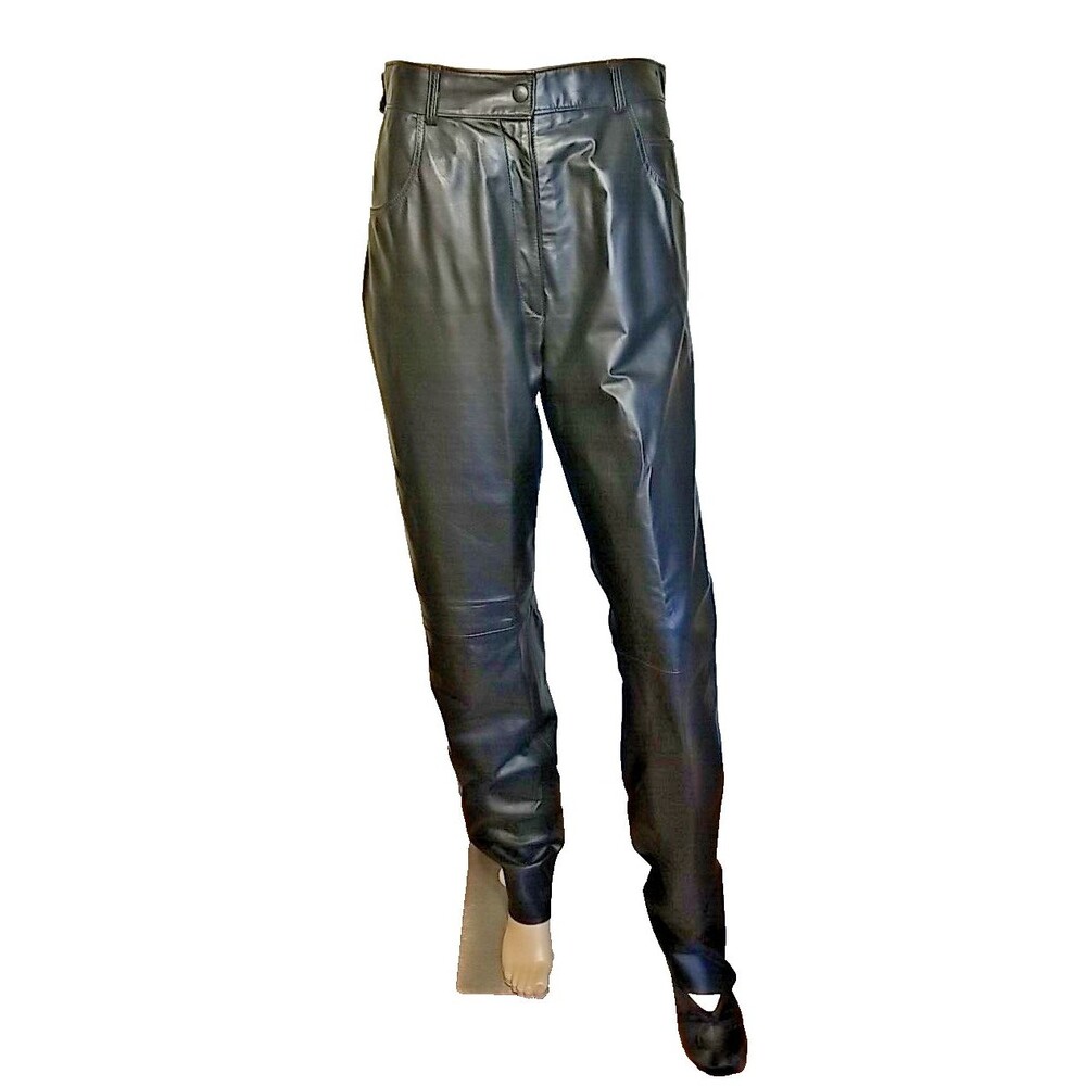 Reed Sportswear Vintage Womens Leather Pants Motorcycle Pants 30 X 33.        T1